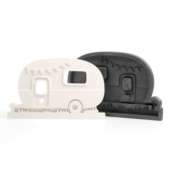 Hochwertige 3D Silikon-Form „Campingwagen“ zum Gießen von Einschiebe- Dekorationen