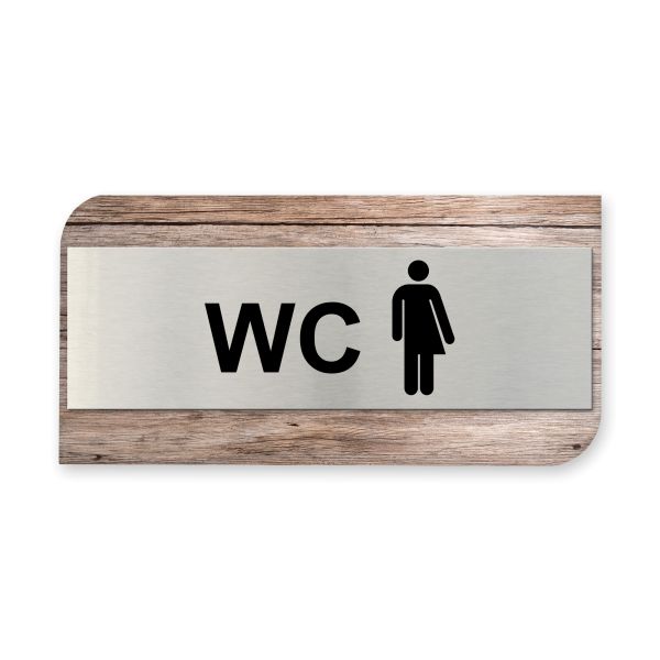 Toilette unisex/divers - Business-Schild aus Holz und Alu | verschiedene Holzdekore zur Auswahl