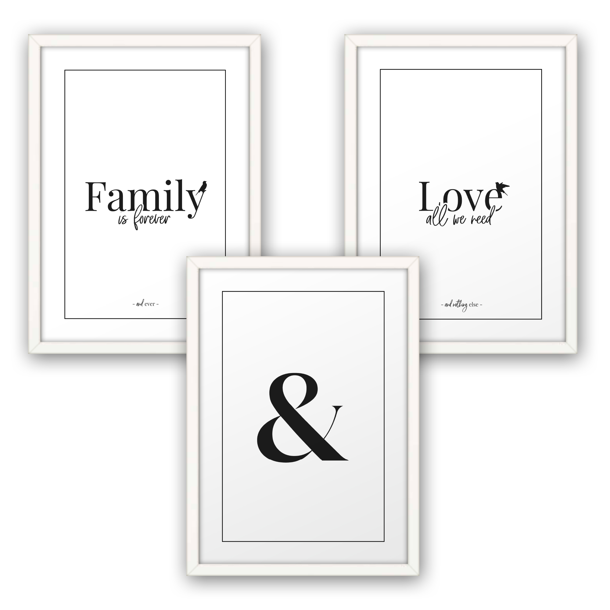 22-teiliges Poster-Set  Family & Love  optional mit Rahmen  DIN A22 oder A22 With Free Tent Card Template Downloads