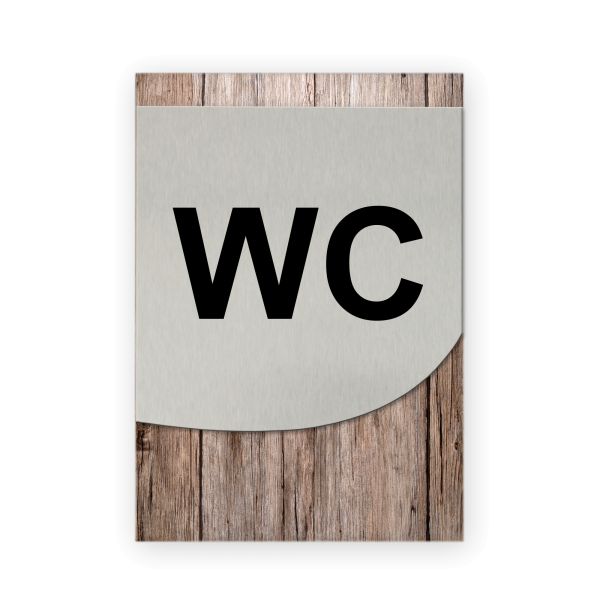 WC - Business-Schild aus Holz und Alu | verschiedene Holzdekore zur Auswahl