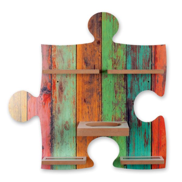 "Puzzle" Regal für Musikbox und Figuren fürs Kinderzimmer aus MDF