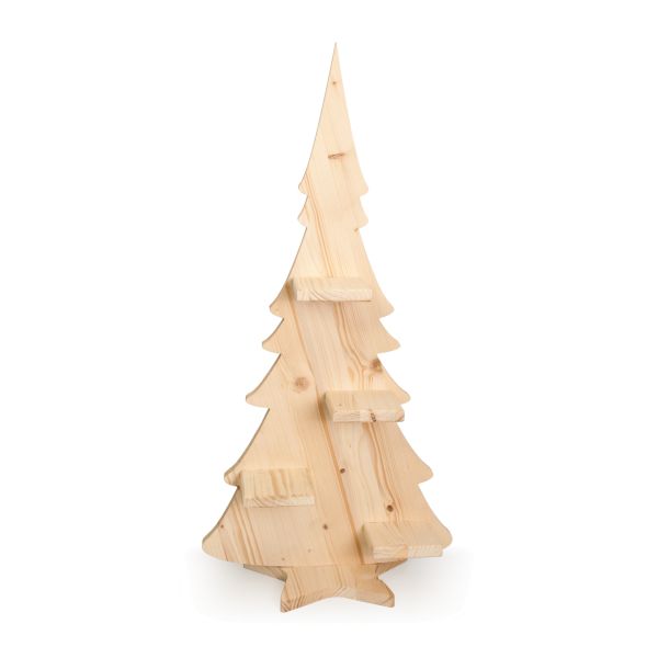 Edler Adventsbaum – Adventskranz in Weihnachtsbaum-Form aus Holz mit 4 Kerzenaufsätzen
