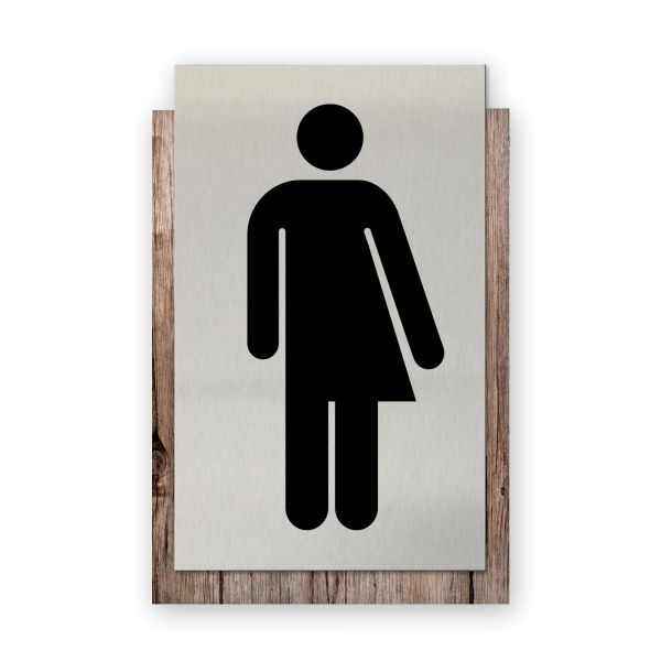 Toilette unisex/divers - Business-Schild aus Holz und Alu | verschiedene Holzdekore zur Auswahl