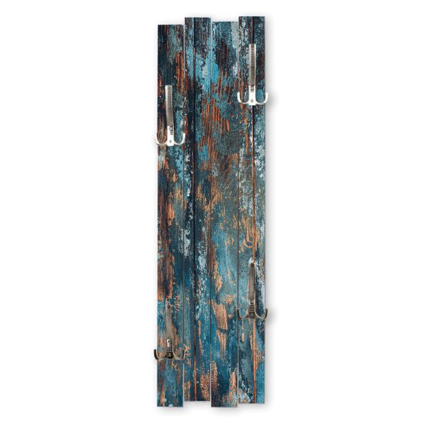Altes Holz Blau | Shabby chic Holz-Garderobe | ca.100x30cm aus MDF