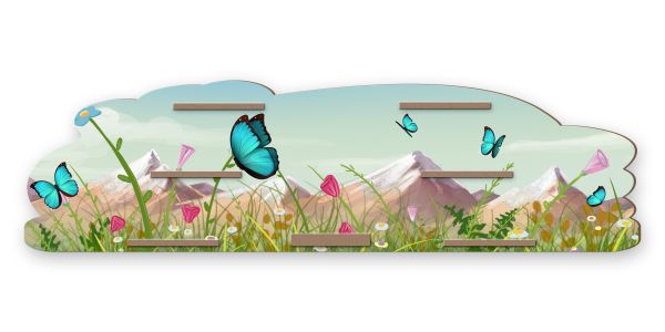 "Schmetterlinge" Regal für Musikbox und Figuren fürs Kinderzimmer aus MDF