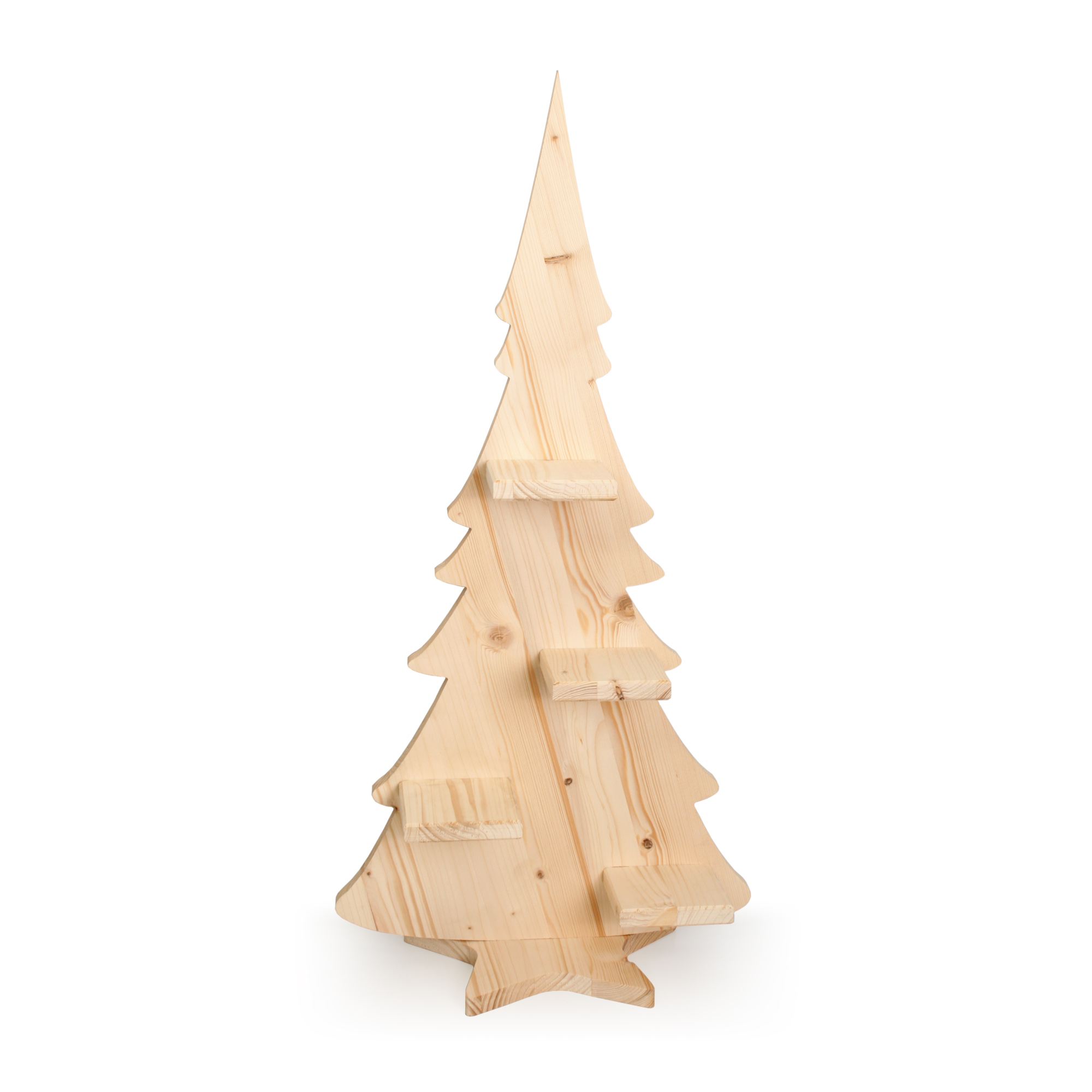 Edler Adventsbaum aus Holz mit Kreative | 4 Feder Kerzenaufsätzen