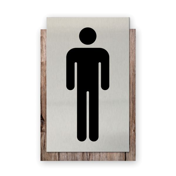 Toilette Herren - Business-Schild aus Holz und Alu | verschiedene Holzdekore zur Auswahl