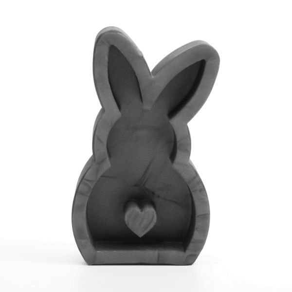 Handgefertigte 3D Silikon-Form „Hase mit Herz“ zum Basteln handgegossener Oster-Deko