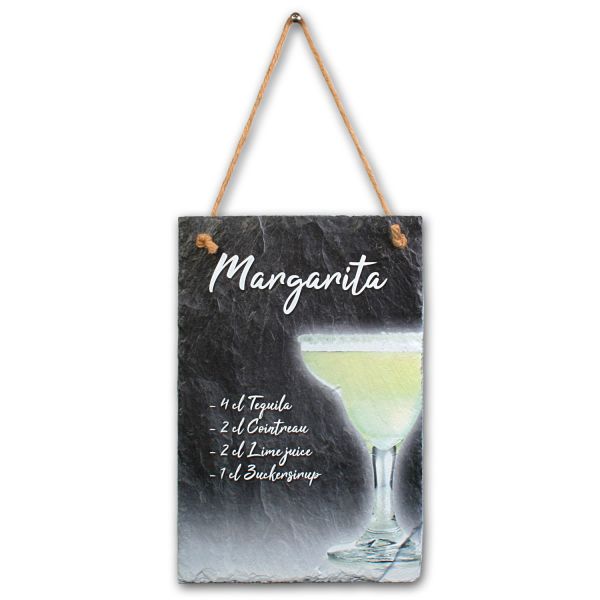 DESIGNER Cocktail-Dekoschild „Margarita“ aus Stein (Beton)