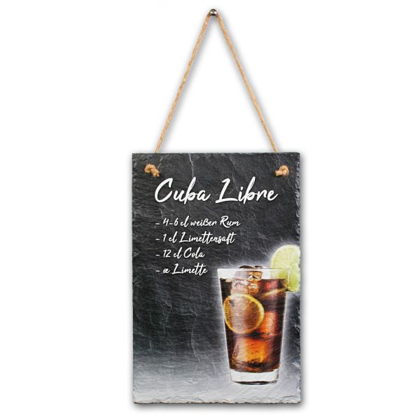DESIGNER Cocktail-Dekoschild „Cuba Libre“ aus Stein (Beton)