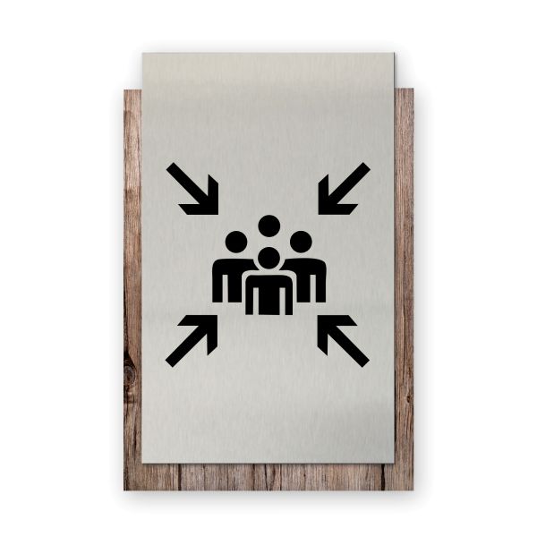 Sammelpunkt - Business-Schild aus Holz und Alu | verschiedene Holzdekore zur Auswahl