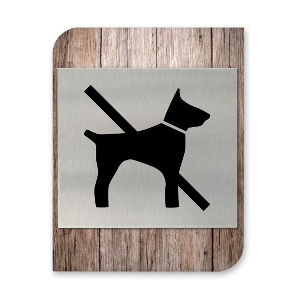 Keine Hunde - Business-Schild aus Holz und Alu | verschiedene Holzdekore zur Auswahl